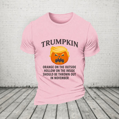 Trumpkin Orange On The Outside Hollow On The Inside Should Be Thrown Out In November Casual Loose Halloween T-Shirt