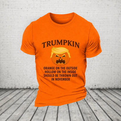 Trumpkin Orange On The Outside Hollow On The Inside Should Be Thrown Out In November Casual Loose Halloween T-Shirt