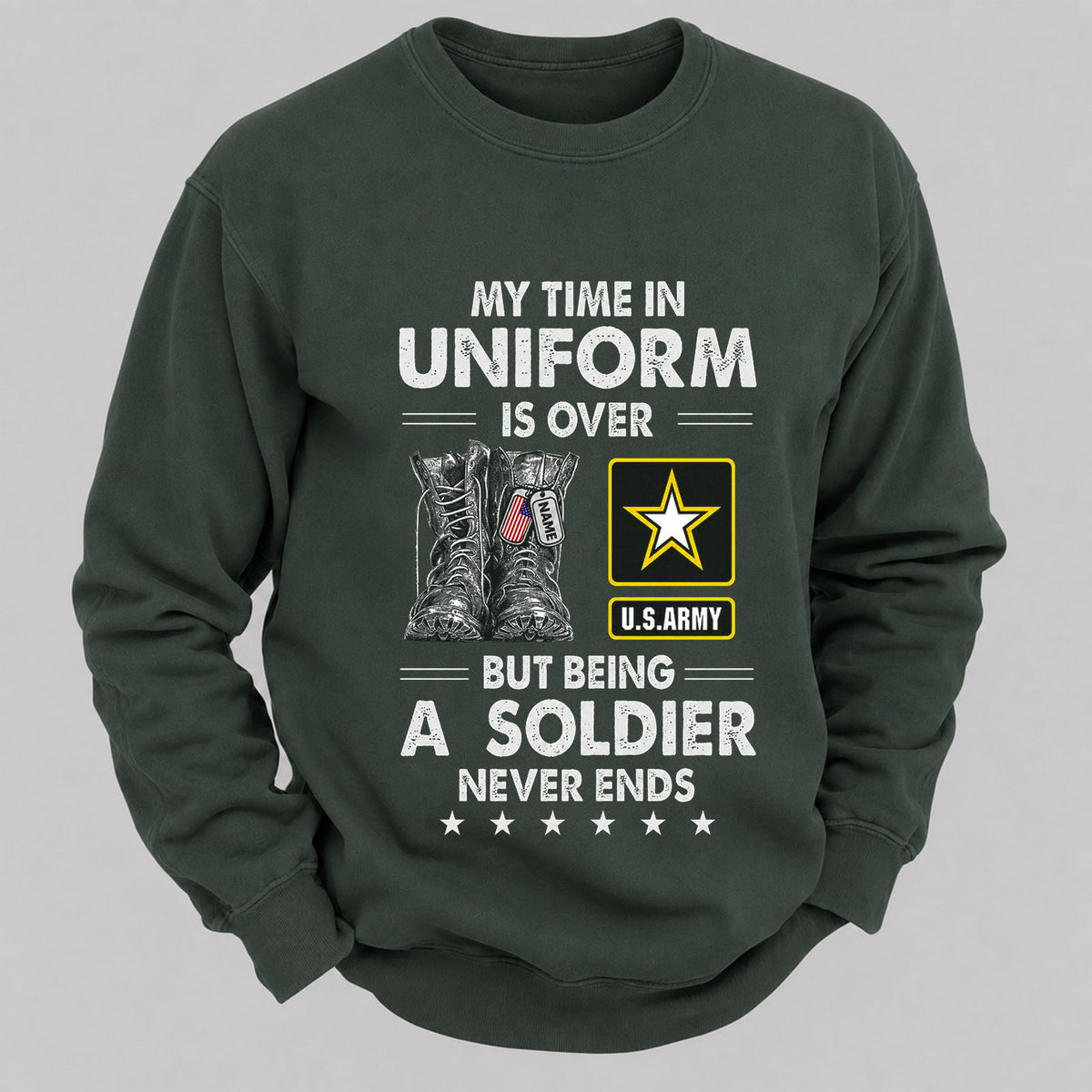 My Time In Uniform Is Over But Being A Veteran Never Ends Casual Loose Sweatshirts