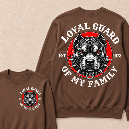 Custom Year Pitbull Loyal Guard Family Crewneck Sweatshirt