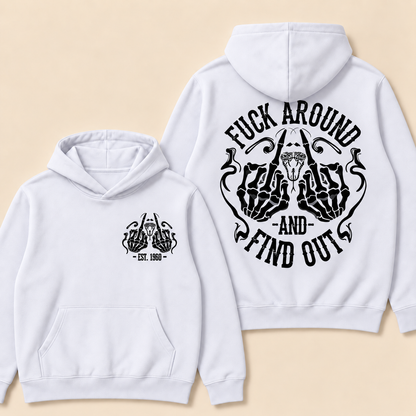 Custom EST.Year Fuck Around And Find Out Print Hoodie