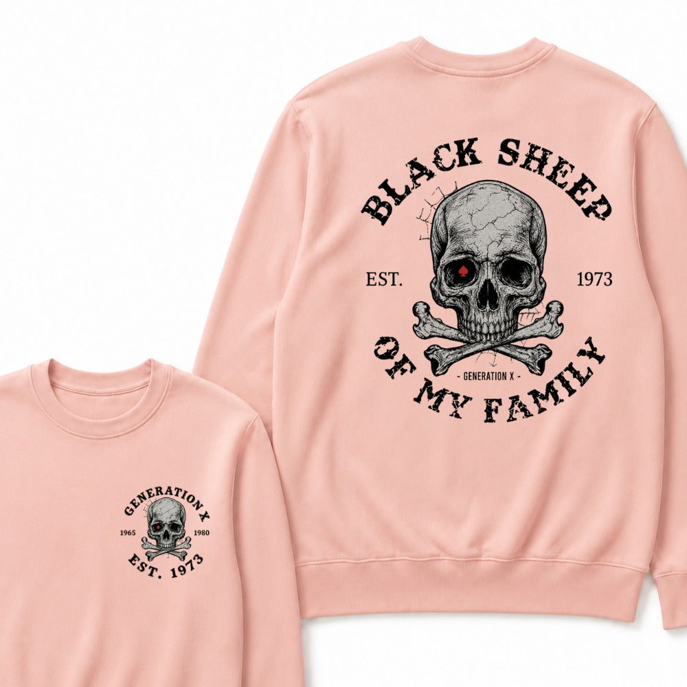 Custom EST.Year Customize GenX Black Sheep Of My Family Sweatshirts