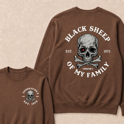 Custom EST.Year Customize GenX Black Sheep Of My Family Sweatshirts